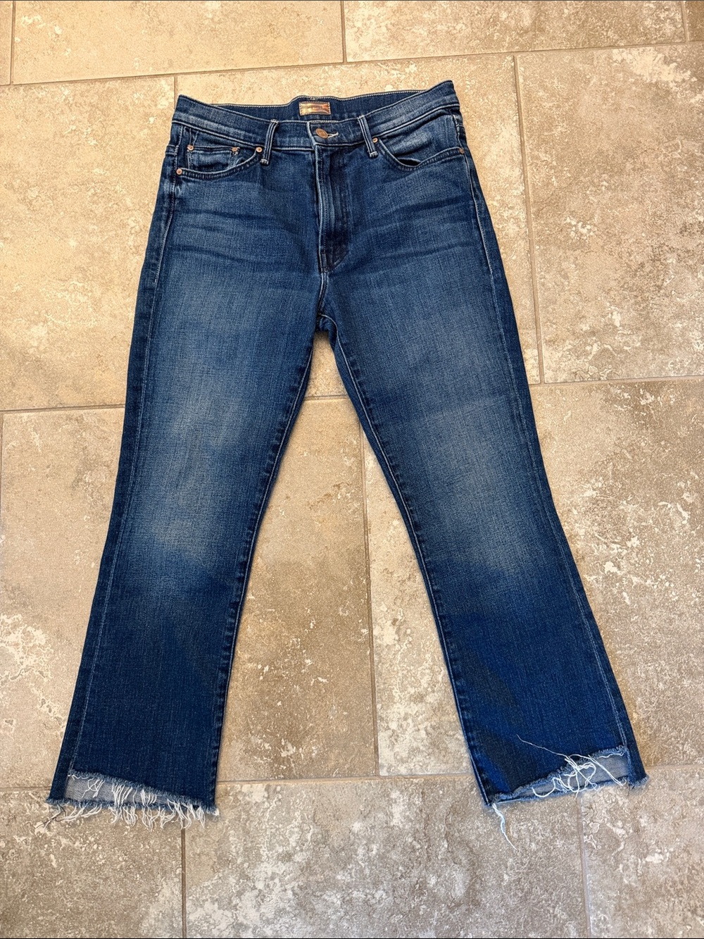 MOTHER The Insider Crop Step Fray Jeans Sake To Me Size 29
